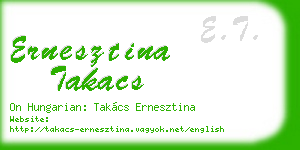 ernesztina takacs business card