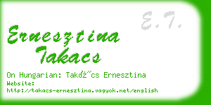 ernesztina takacs business card